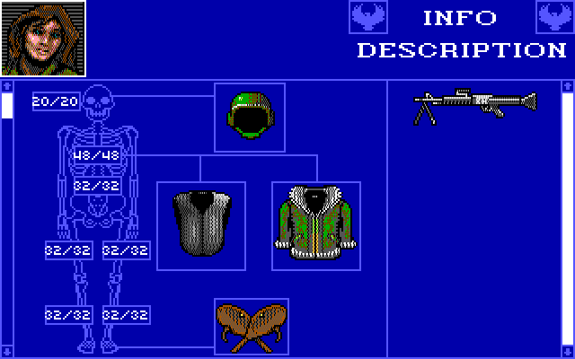 Twilight: 2000 IBM PC/Compatibles Screenshot: Character stats and inventory...