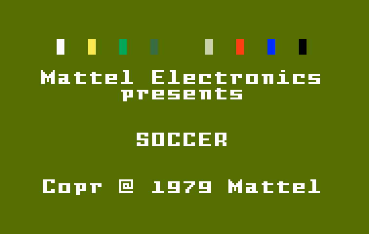 NASL Soccer Intellivision Screenshot: Title screen.