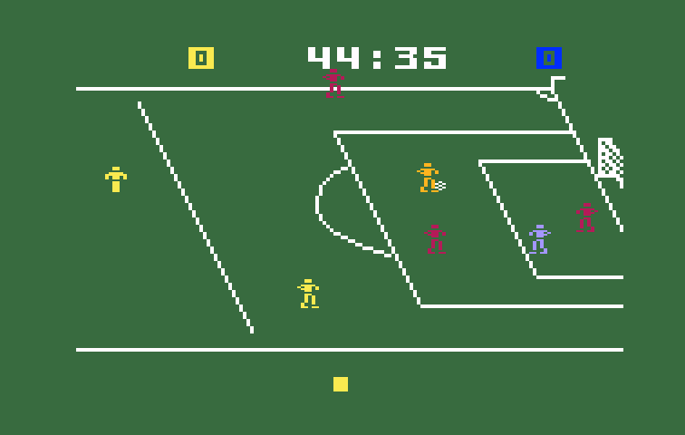 NASL Soccer Intellivision Screenshot: Attempting to score a goal...