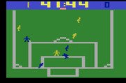 NASL Soccer for Atari 2600 - Yellow almost scored again, but blue saves!