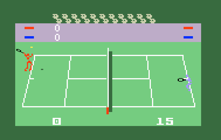 Tennis Intellivision Screenshot: Serving...