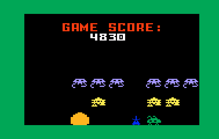 Space Armada Intellivision Screenshot: Game over.