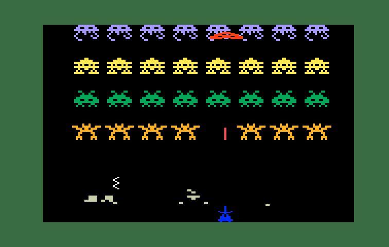 Space Armada Intellivision Screenshot: Round 4 begins.