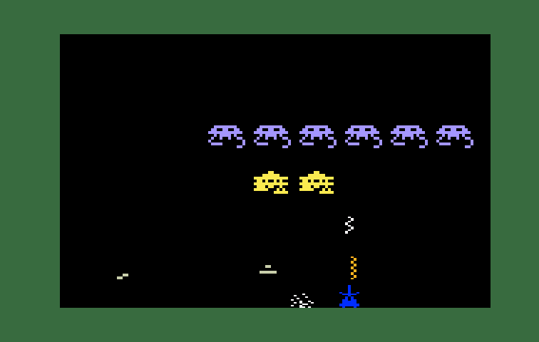 Space Armada Intellivision Screenshot: Only a handful of invaders left...