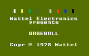 Major League Baseball for Intellivision - Title screen.