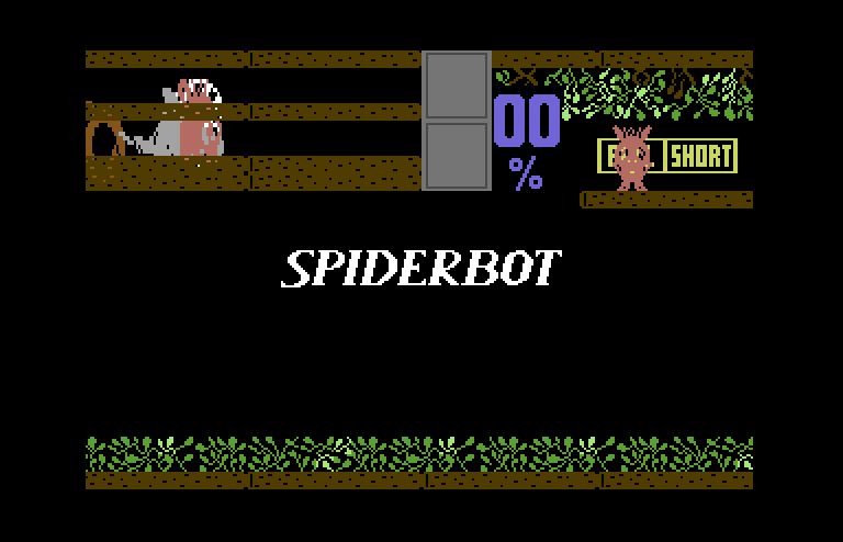 Spiderbot Commodore 64 Screenshot: Title screen.