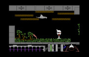 Spiderbot for Commodore 64 - A creature floats by at the top of the screen.
