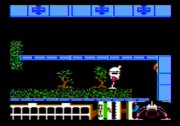 Spiderbot Apple II Screenshot: Game start.