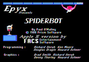 Spiderbot for Apple II - Title and credits screen.