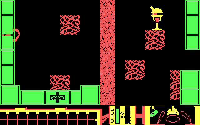 Spiderbot IBM PC/Compatibles Screenshot: Jumping my way down to a lower level...