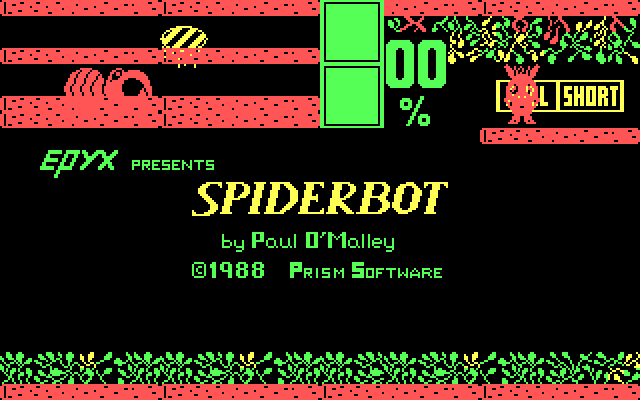 Spiderbot IBM PC/Compatibles Screenshot: Title screen.