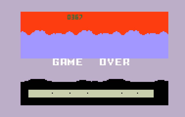 Star Wars: The Empire Strikes Back Intellivision Screenshot: Game over.