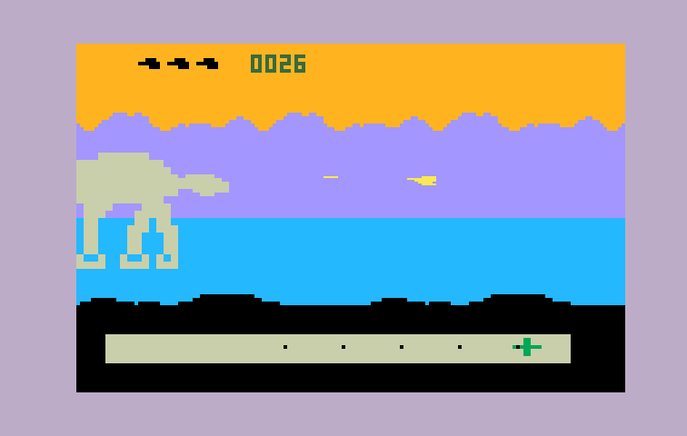Star Wars: The Empire Strikes Back Intellivision Screenshot: This walker is almost destroyed...
