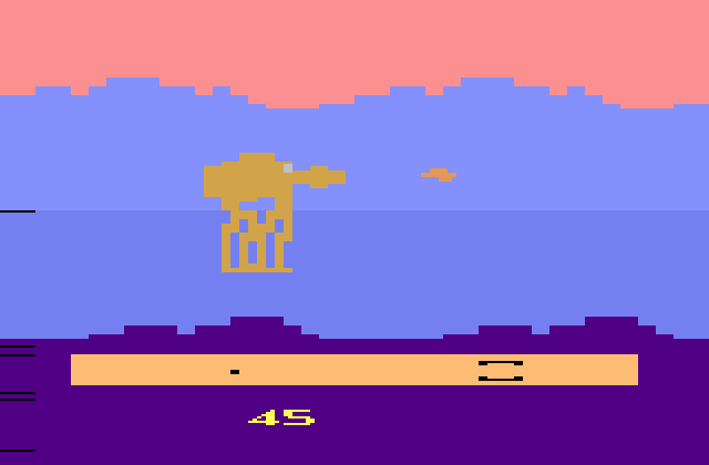 Star Wars: The Empire Strikes Back Atari 2600 Screenshot: This walker is almost destroyed...