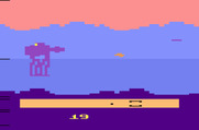 Star Wars: The Empire Strikes Back for Atari 2600 - The walkers change color as they take damage.