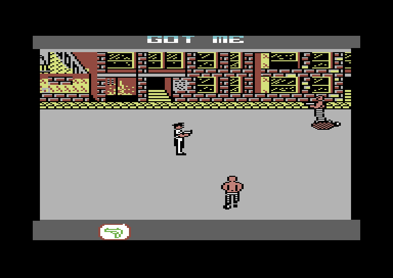 Jail Break Commodore 64 Screenshot: I'm hit!