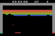Breakout for Atari 2600 - A few bricks destroyed...