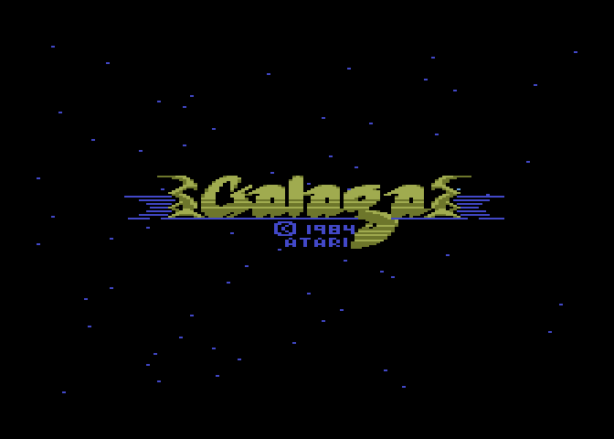 Galaga Atari 7800 Screenshot: Title screen.