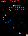 Galaga for Arcade - Enemy fighters appear in a variety of formations.