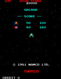 Galaga for Arcade - Title and game demo (Japanese version).