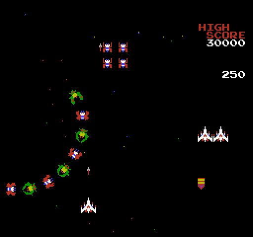 Galaga NES / Famicom Screenshot: Game start.