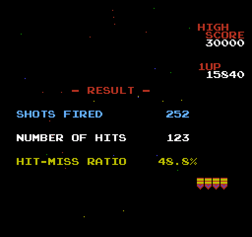 Galaga NES / Famicom Screenshot: Here's the game stats...