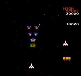 Galaga for NES / Famicom - Try to blast all opponents during the challenging stage for bonus points...