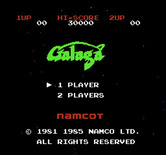 Galaga for NES / Famicom - Title screen (Japanese version).
