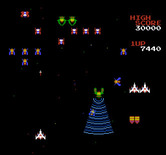 Galaga for NES / Famicom - Don't get caught in the tractor beam!