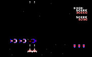 Galaga for Fujitsu FM-7 - Time for the bonus round.