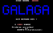Galaga for Fujitsu FM-7 - Title screen.