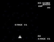 Galaga for Sega SG-1000 - Ready to begin stage 1?