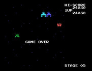Galaga for Sega SG-1000 - Game over.