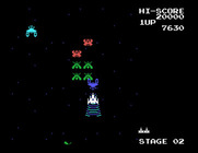 Galaga for Sega SG-1000 - My fighter has been captured.