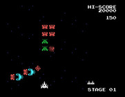 Galaga for Sega SG-1000 - Game start.