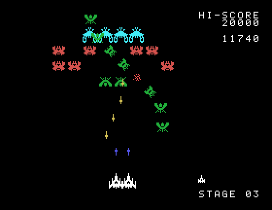Galaga Sord M5 Screenshot: More aliens attacking...