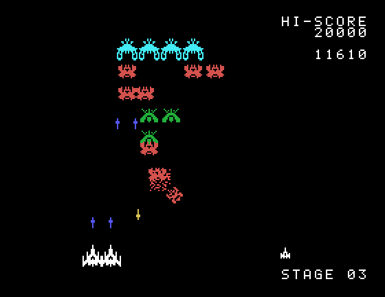 Galaga Sord M5 Screenshot: Now I have two ships...