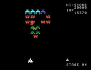 Galaga for Sord M5 - One fighter destroyed, but I still have one left...