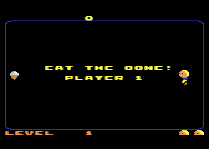 Food Fight Atari 7800 Screenshot: Try to eat the cone!