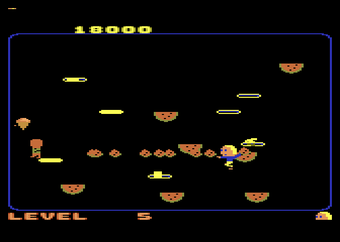 Food Fight Atari 7800 Screenshot: You can pick up and throw watermelons infinitely, it won't run out like other foods.