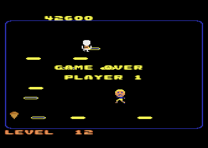 Food Fight Atari 7800 Screenshot: Game over.