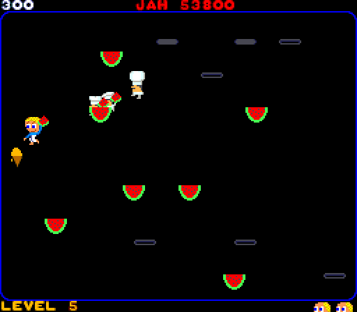 Food Fight Arcade Screenshot: About to eat the ice cream cone!