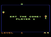Food Fight for Atari 8-bit - Player 1, try to eat the cone!