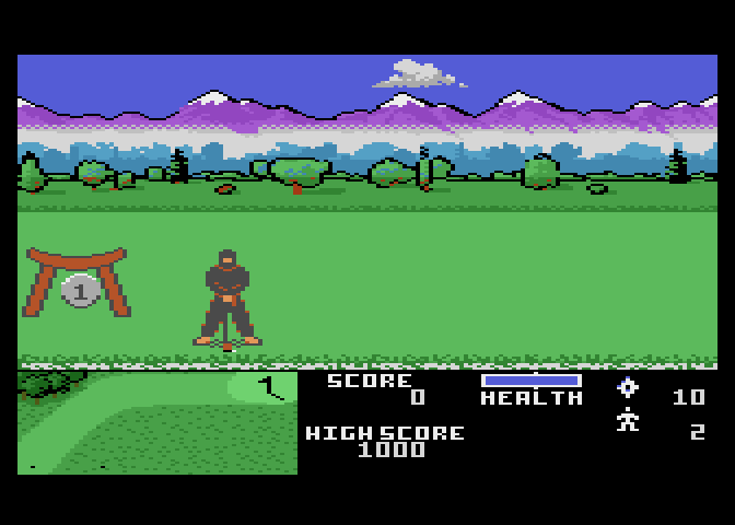 Ninja Golf Atari 7800 Screenshot: Starting the first hole...