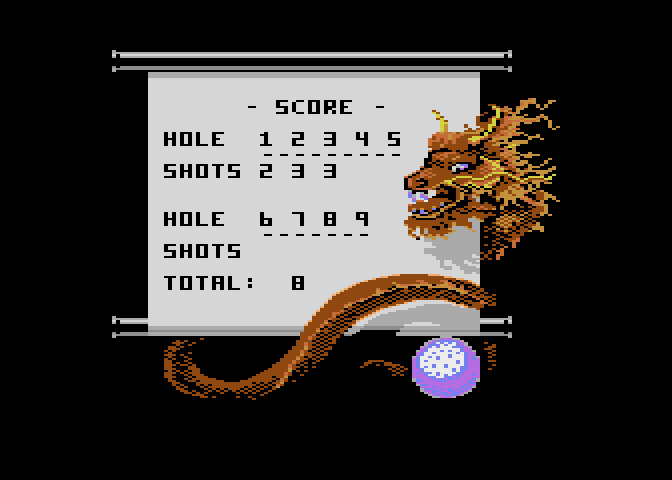 Ninja Golf Atari 7800 Screenshot: My score so far...