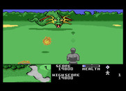 Ninja Golf for Atari 7800 - Attacking the dragon at the end of the hole...