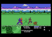 Ninja Golf for Atari 7800 - Green ninjas sort of blend into the background...