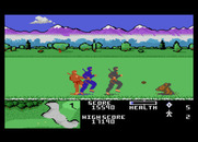 Ninja Golf for Atari 7800 - The second hole introduces blue ninjas.