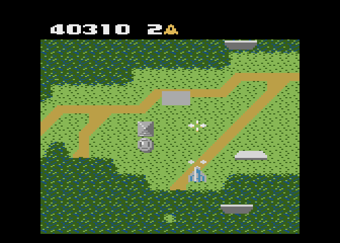 Xevious Atari 7800 Screenshot: More barriers get in the way.