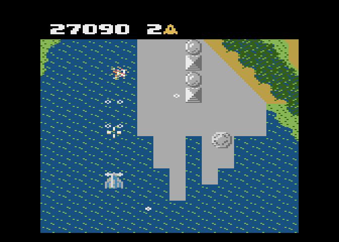 Xevious Atari 7800 Screenshot: One opponent down...more will arrive!
